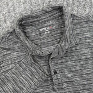 UNTUCKit Mollard Mens Large Long Sleeve Heathered Gray Polo Shirt Style 41718